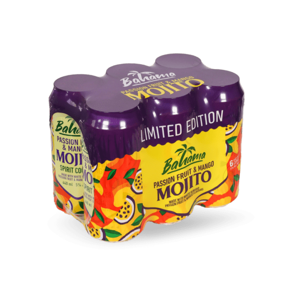Bahama Passion Fruit & Mango Mojito 440ml x 6 pack Bahama Passion Fruit & Mango Mojito 440ml