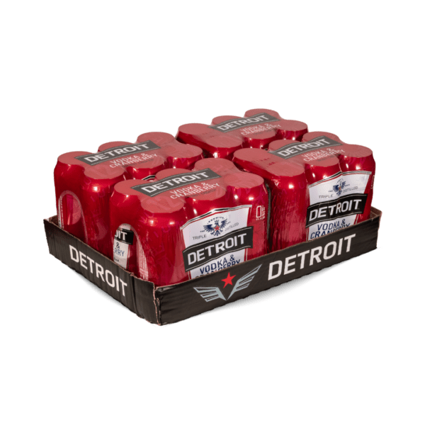 Detroit RTD Vodka & Cranberry 440ml Can x 24 case Detroit Vodka & Cranberry 440ml