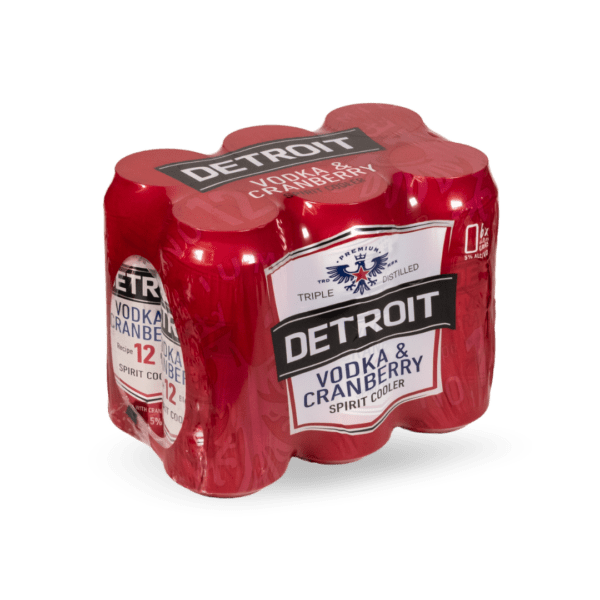 Detroit RTD Vodka & Cranberry 440ml Can x 6 pack Detroit Vodka & Cranberry 440ml