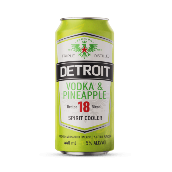 Detroit RTD Vodka & Pineapple 440ml Can Detroit Vodka & Pineapple 440ml